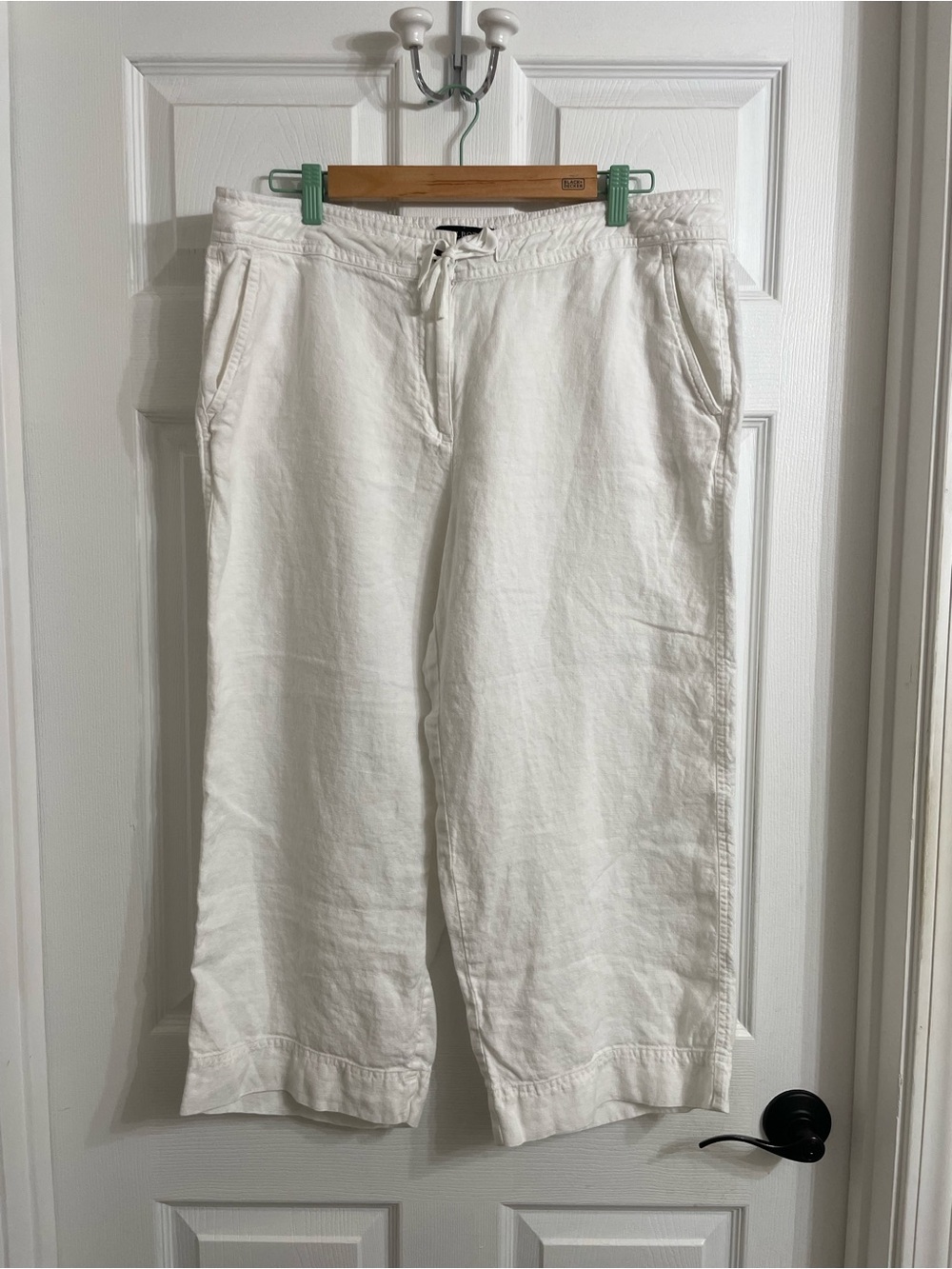 Talbots White Capris 100% pure Irish linen 16